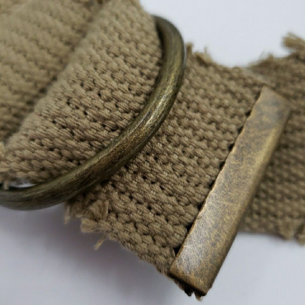 Y2K Mens D-Ring Belt Distressed Grommet Tactical Cargo Military Utility Size M/L - Picture 6 of 10